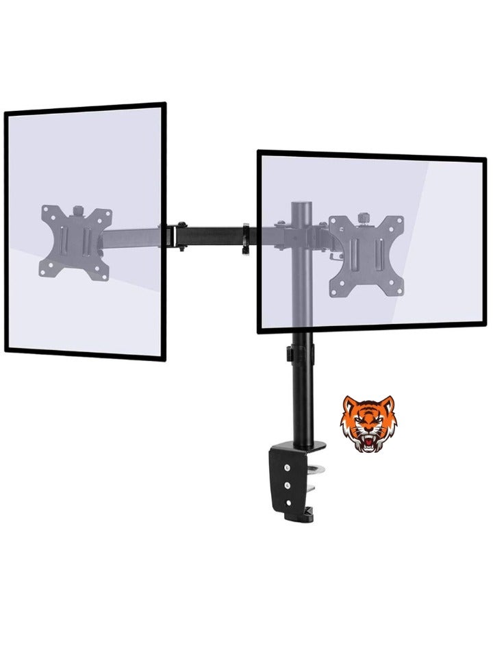 TIGER Dual LCD Monitor Desk Mount Stand – Heavy Duty, Fully Adjustable, Fits Two Screens up to 27"  - Image 2