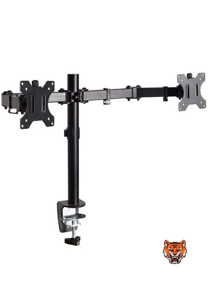 TIGER Dual LCD Monitor Desk Mount Stand – Heavy Duty, Fully Adjustable, Fits Two Screens up to 27"  - Image 1