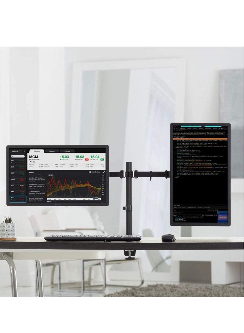TIGER Dual LCD Monitor Desk Mount Stand – Heavy Duty, Fully Adjustable, Fits Two Screens up to 27"  - Image 4