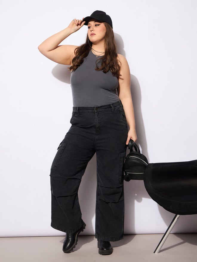 SASSAFRAS Sassafras Plus Size Straight Fit Jeans with Side Pockets Details  - Image 2