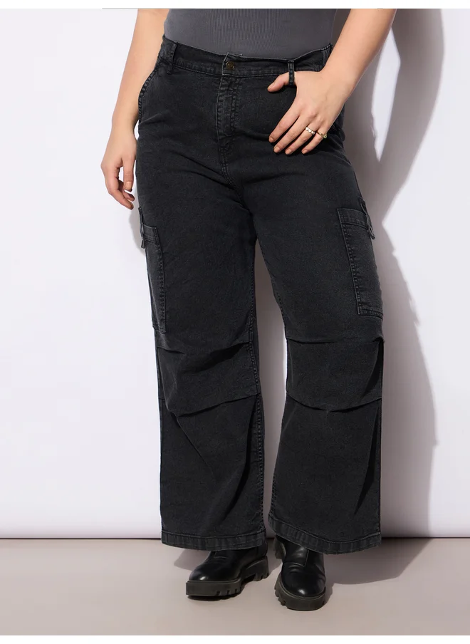 ساسافراس Sassafras Plus Size Straight Fit Jeans with Side Pockets Details