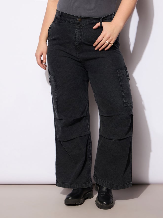 SASSAFRAS Sassafras Plus Size Straight Fit Jeans with Side Pockets Details  - Image 1