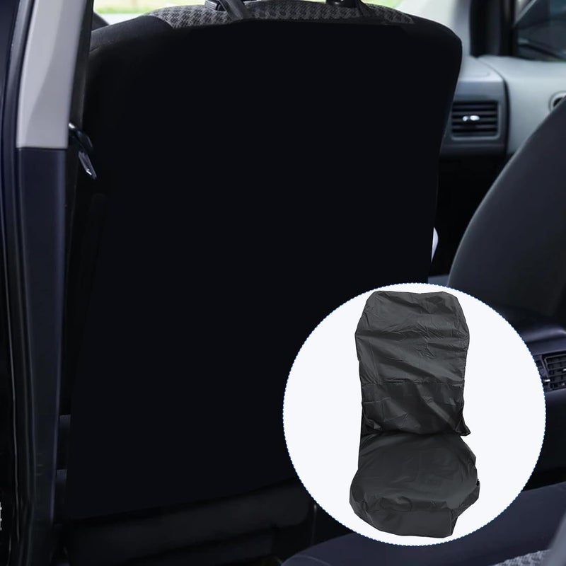 Universal Car Seat Cover 2pcs Full Black Vehicle Seat Protector Waterproof Suitable for Cars and Trucks - Image 5