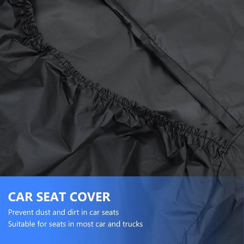 Universal Car Seat Cover 2pcs Full Black Vehicle Seat Protector Waterproof Suitable for Cars and Trucks - Image 4