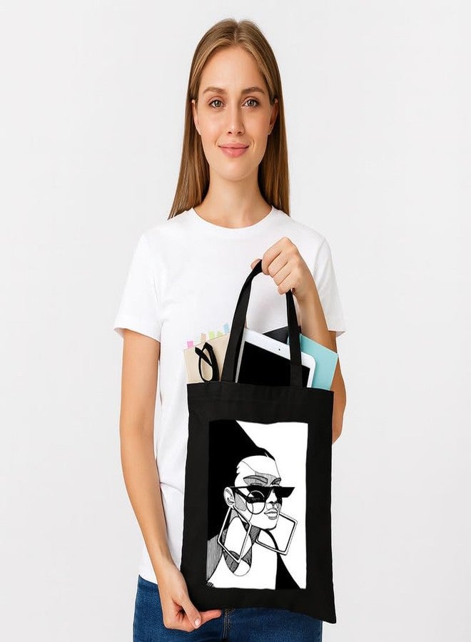 PrintingZone Printed Tote Bag For Women| Cotton Canvas Tote Bag with Bold Print for Women - Image 4