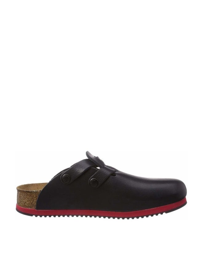 BIRKENSTOCK كلوغ كاي سوبرلاوف، WB، جلد طبيعي، أسود/أحمر، ضيق، مقاس 40 582636-40 (صنادل كلوغ نسائية، ميوز، حذاء منخفض، حزام فوق القدم، كلوغ، كلوغ، نعال) - Image 1