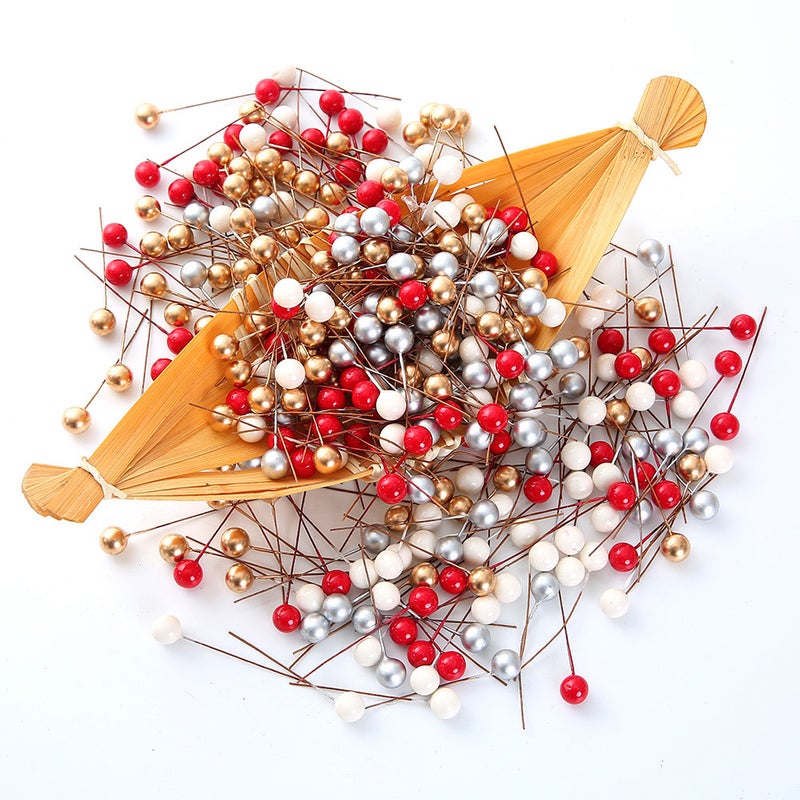 Simulated Stamen Cherry Mini Pearl Plastic Stamen Fruit Wedding Scene Christmas Diy Gift Box Decoration - Image 2