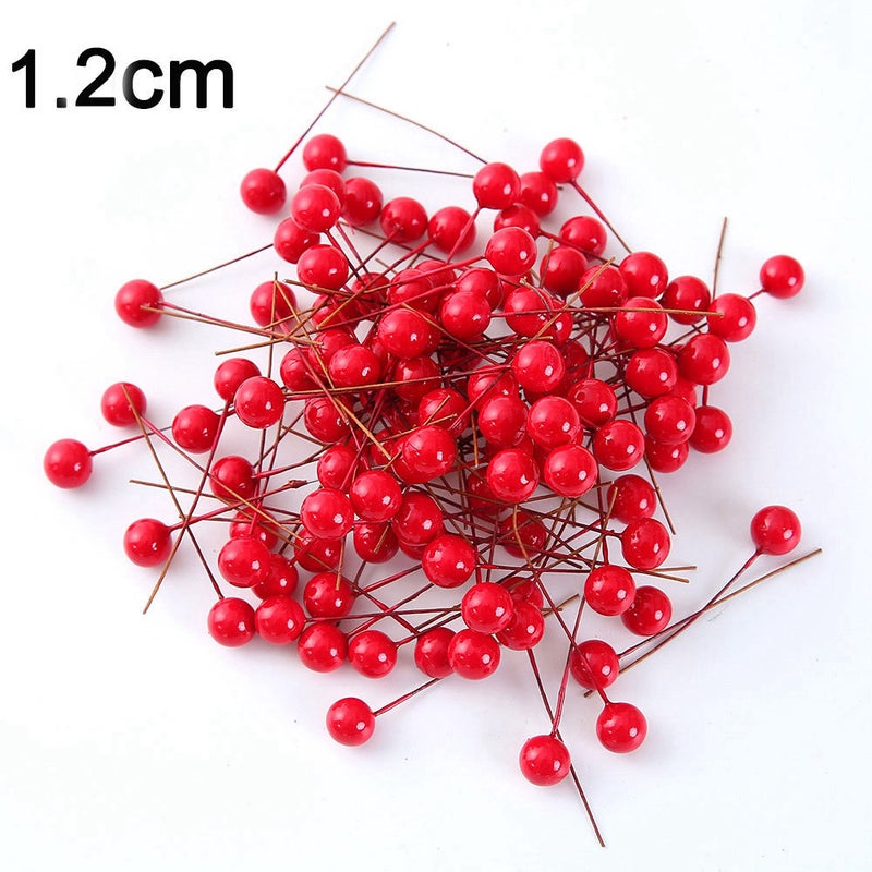 Simulated Stamen Cherry Mini Pearl Plastic Stamen Fruit Wedding Scene Christmas Diy Gift Box Decoration - Image 1