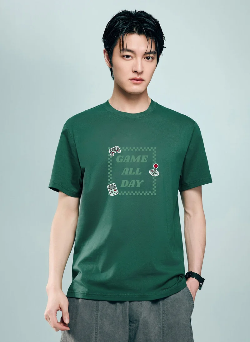 Giordano Men's Cotton Game Theme Print Tee | Online Exclusive