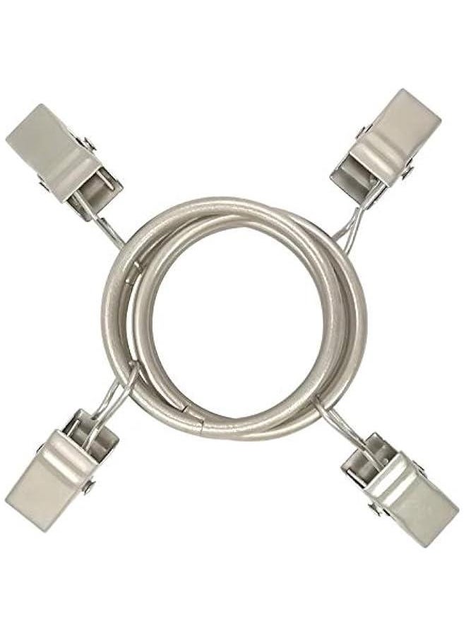Generic - 90 Pack Curtain Rings with Clips, Drapery Clips with Rings, Drapes Rings 1.26 in Interior Diameter, Fits up to 1 in Curtain Rod, Matte Silver - Image 1