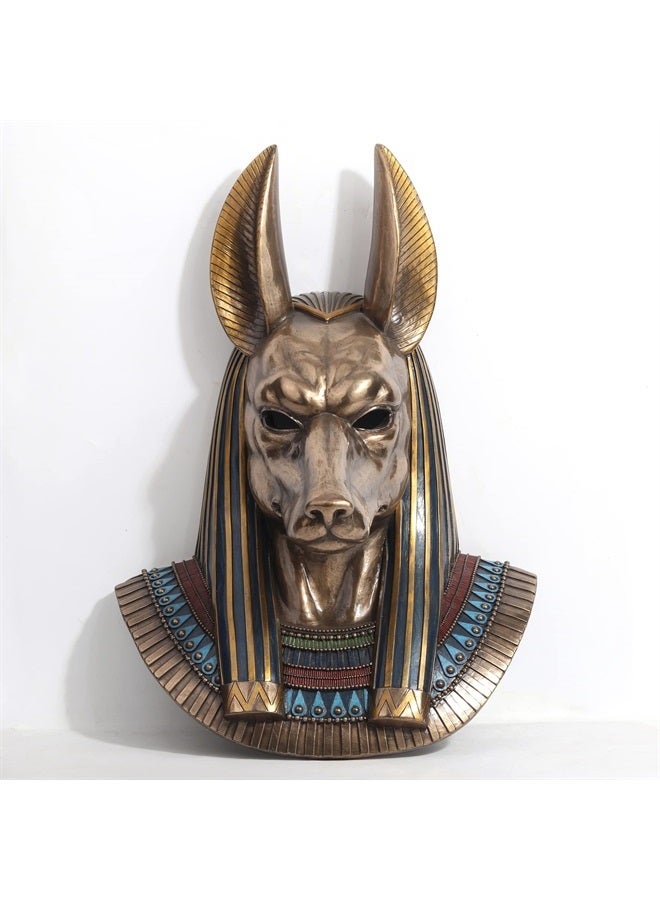 VERONESE Anubis Egyptian God Bust Wall Plaque 14" Tall
