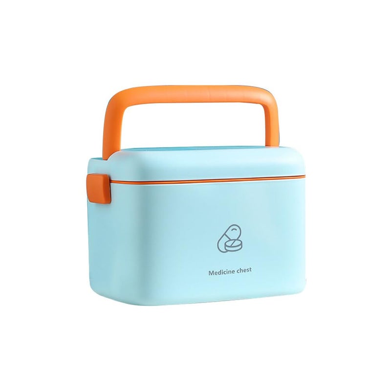 Eforcase Storage Organizer - Medicine Box Plastic First Aid Box Empty - Family Emergency Kit Medication Storage Organizer with Handle Medicine Cabinet Storage Pill Case Large Capacity Organizer Box - Image 1