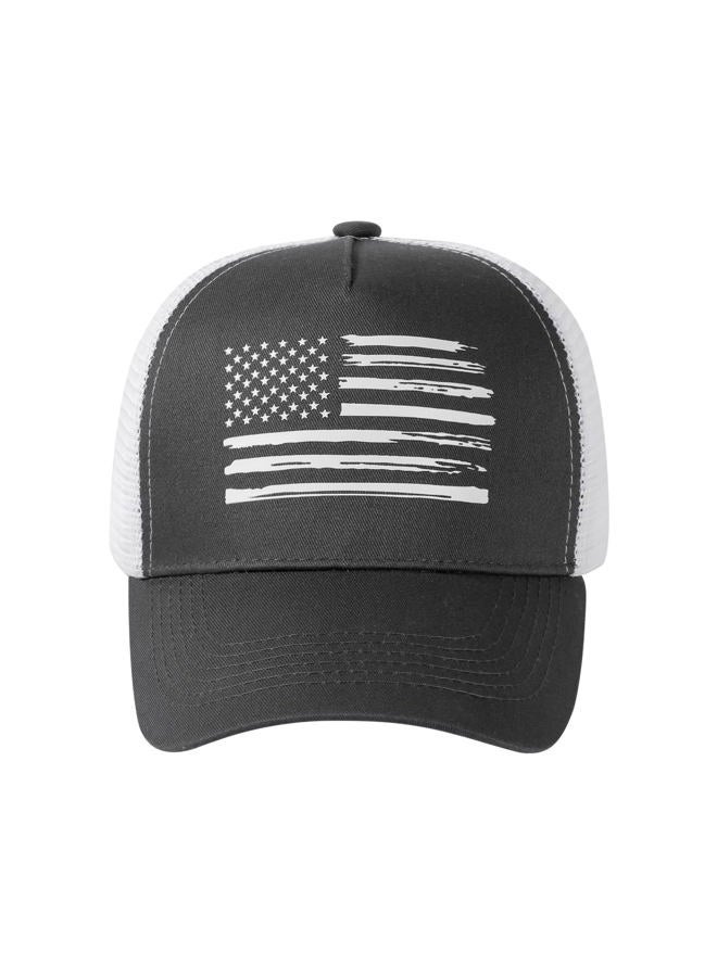 VIONLAN Baseball Cap American Flag Trucker Hat for Men Women 3D Embossed Logo Adjustable Outdoor Mesh Snapback Hat, Dark Gray/White Flag, One size - Image 2