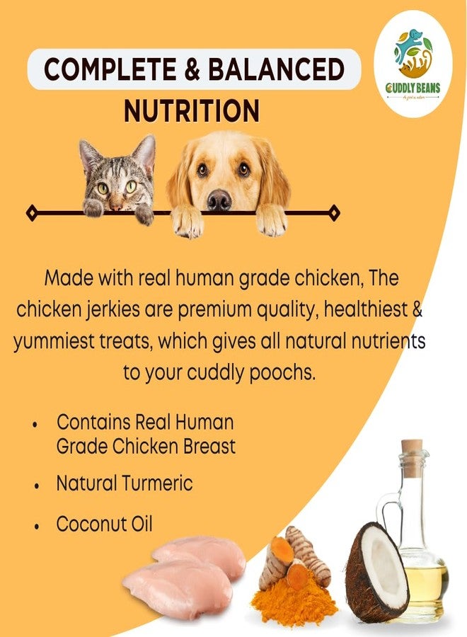Cuddly Beans مكافآت كادلي بينز الأصلية من الدجاج المجفف بالكُركم للكلاب والقطط 70 جم | 79% بروتين، صحية، طبيعية، مغذية وسهلة الهضم | تعزز المناعة والطاقة | خالية من المواد الحافظة والمواد الكيميائية | - Image 3