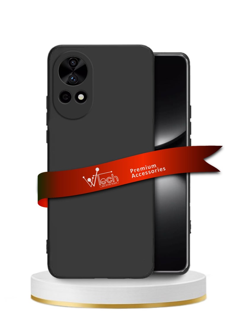 Wtech Soft Liquid Silicone Case Cover For Huawei Nova 12 Pro 5G 2023 Black - Image 1