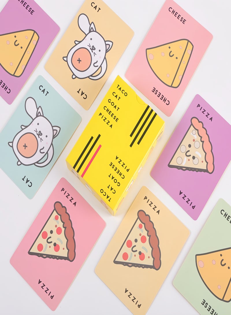 Taco Cat Goat Cheese Pizza Card Game, Fast-Paced Family Party Board Game, 2-8 Players, Fun Reaction Card Game for Kids Adults, Portable Travel Game - Image 3