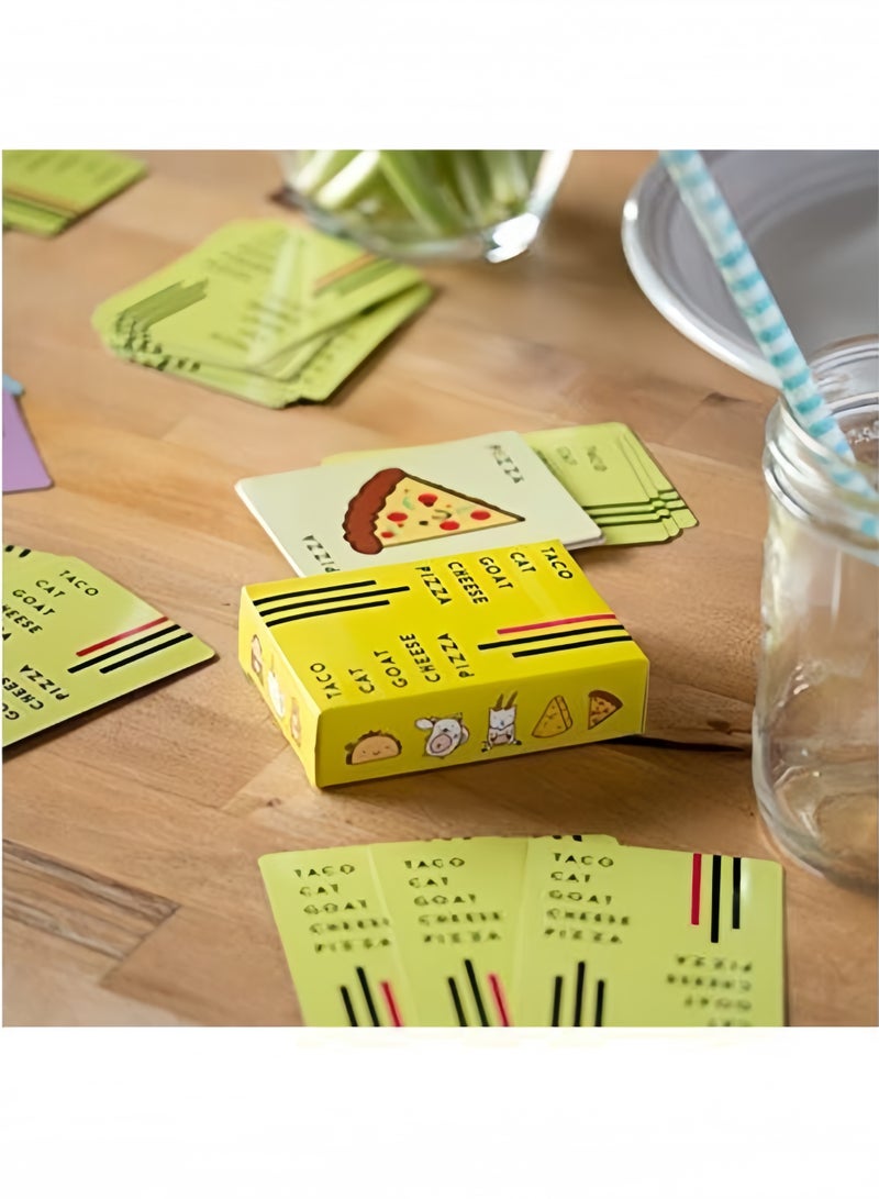Taco Cat Goat Cheese Pizza Card Game, Fast-Paced Family Party Board Game, 2-8 Players, Fun Reaction Card Game for Kids Adults, Portable Travel Game - Image 4