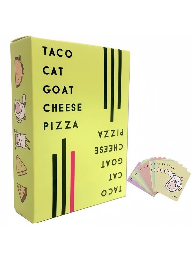 Taco Cat Goat Cheese Pizza Card Game, Fast-Paced Family Party Board Game, 2-8 Players, Fun Reaction Card Game for Kids Adults, Portable Travel Game - Image 1