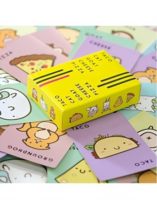 Taco Cat Goat Cheese Pizza Card Game, Fast-Paced Family Party Board Game, 2-8 Players, Fun Reaction Card Game for Kids Adults, Portable Travel Game - Image 2