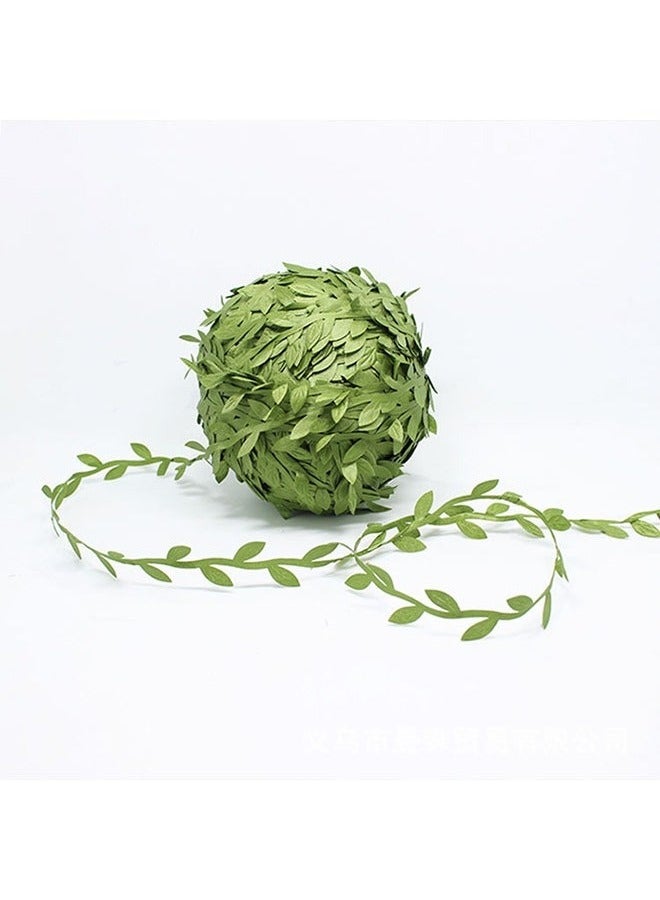 Unewshi Green Leaf Decorative Ribbon -20m In Length - For DIY Craft Parties, Weddings, Home Decor, Children's DIY Handmade Items Easter Gift - Image 1