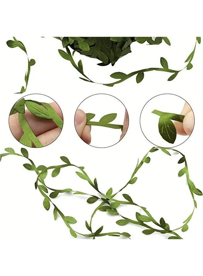 Unewshi Green Leaf Decorative Ribbon -20m In Length - For DIY Craft Parties, Weddings, Home Decor, Children's DIY Handmade Items Easter Gift - Image 4