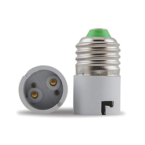Whiteray Plastic E27 to B22 Screw Base Socket Lamp Holder and Light Bulb Adapter (White) Pack of 2 Pieces - Image 1