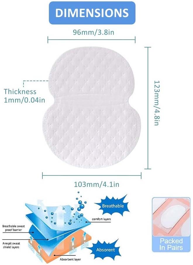 Generic - Underarm Sweat Patch, Disposable Nonwoven Anti-Sweat, Comfortable and Relaxing,Soft and Breathable, Invisible Design, Unisex White (40 Pieces White) - Image 1