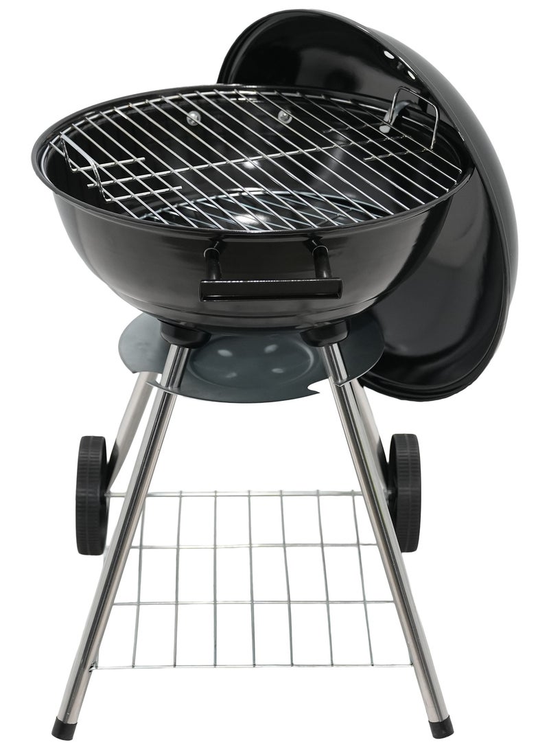 رينوفو غلاية شواء محمولة صغيرة الحجم للشواء في الهواء الطلق من رينوفو، شواية فحم بقطر 47 سم مع عجلات، اسود - Image 3