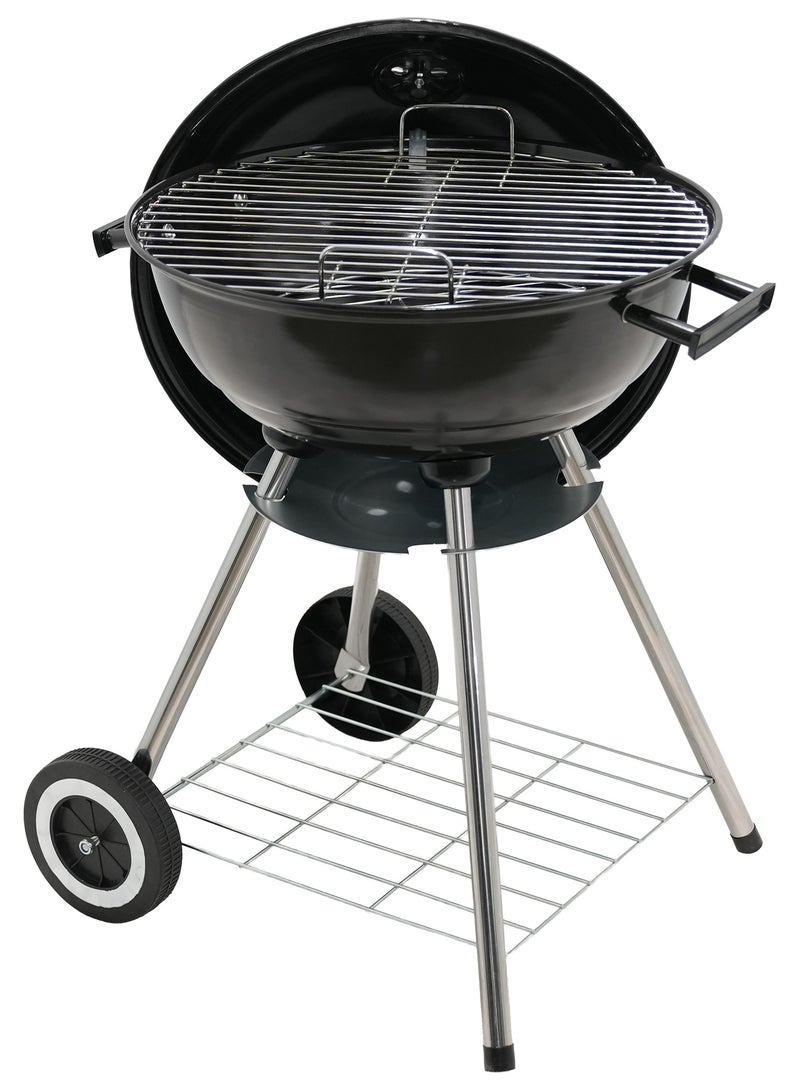 رينوفو غلاية شواء محمولة صغيرة الحجم للشواء في الهواء الطلق من رينوفو، شواية فحم بقطر 47 سم مع عجلات، اسود - Image 1