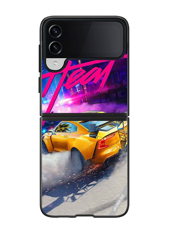 VR CREATIVE غطاء واقي لهاتف سامسونج جالاكسي Z Flip4 بتصميم Nfs متعدد الألوان - Image 1