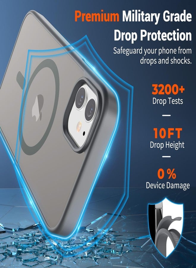 استلق جراب هاتف مغناطيسي من SUPFINE لهاتف iPhone 11 (متوافق مع MagSafe) (حماية فائقة ضد السقوط بمعايير عسكرية) جراب رفيع وشفاف غير لامع مقاوم للصدمات ومضاد لبصمات الأصابع، رمادي - Image 3