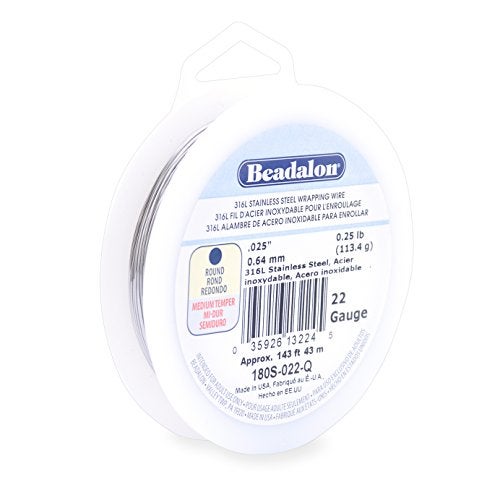 Beadalon 316L Stainless Steel Wrapping Wire, Round, 22 Gauge, Round, 143 feet, 1/4 Pound - Image 2