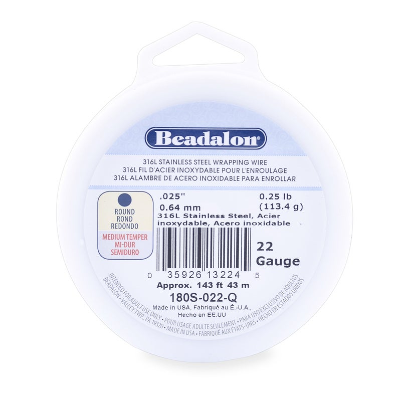 Beadalon 316L Stainless Steel Wrapping Wire, Round, 22 Gauge, Round, 143 feet, 1/4 Pound - Image 4
