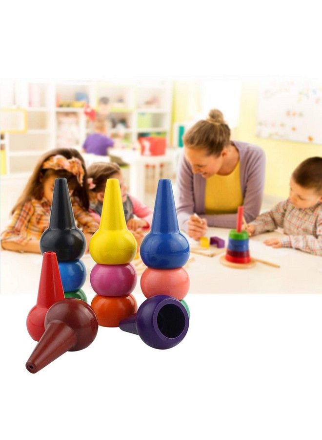 Wobe Finger Crayons For Toddlers Palmgrip Crayons 12 Colors Paint Crayons Sticks Stackable Toys For Kids Toddlers Child Boys And Girls Non Toxic Crayons Washable - Image 5