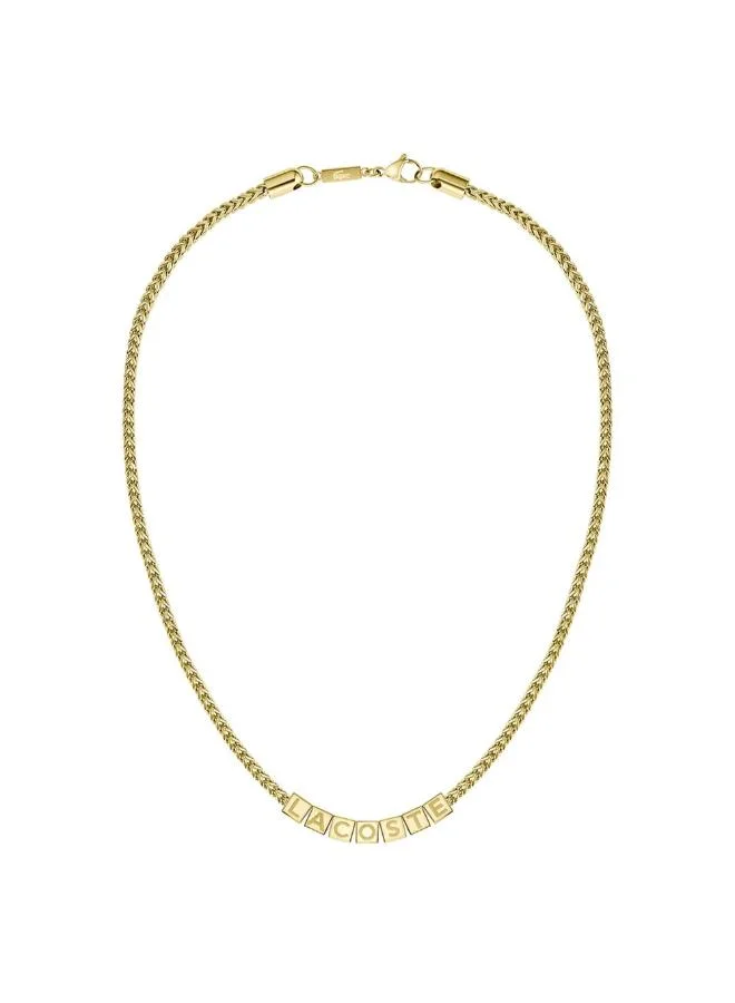 لاكوست قلادة سلسلة بحروف من الستانلس ستيل