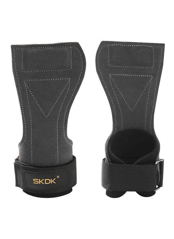 SKDK - Grips For Weight Lifting, Weight Lifting Wrist Straps, Gym Grips Palm Guards, Non-slip Wrist Guard Equipment, Gym Fitness Hook Weight Strap For Cross Training, Weight Lifting, Kettlebells,(Light Grey) - Image 1
