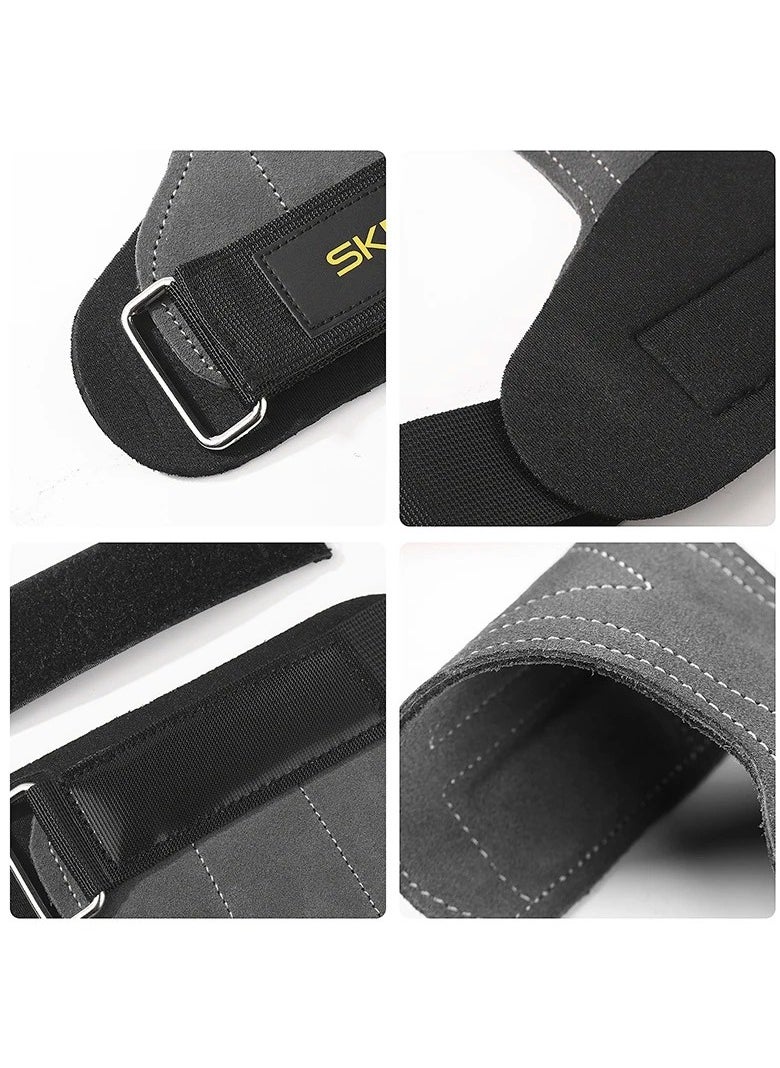 SKDK - Grips For Weight Lifting, Weight Lifting Wrist Straps, Gym Grips Palm Guards, Non-slip Wrist Guard Equipment, Gym Fitness Hook Weight Strap For Cross Training, Weight Lifting, Kettlebells,(Light Grey) - Image 1