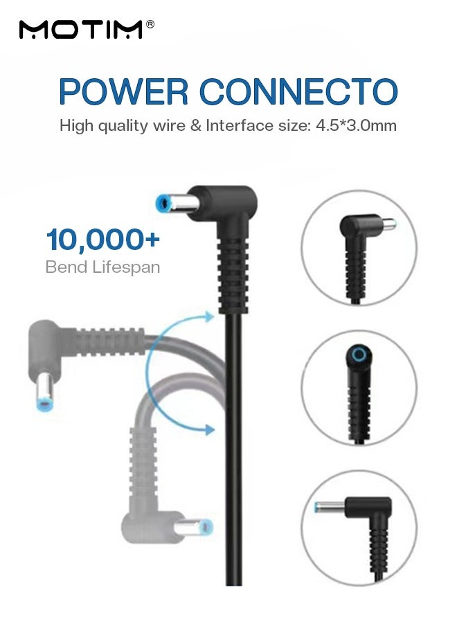 موتيم 65W 19.5V 19.5V 3.33A محول تيار متردد 65W 19.5V 3.33A لجهاز HP Chromebook 11 14 G3 G4 Pavilion X360 11 13 15-f Envy 13 15 17 Stream 11 13 13 14 Elitebook Folio 1040 g1 Laptop، شاحن كمبيوتر محمول بديل للكمبيوتر المحمول، شاحن كمبيوتر محمول HP، محول تيار متردد للكمبيوتر المحمول، مصدر طاقة عبر طرف أزرق  - Image 4