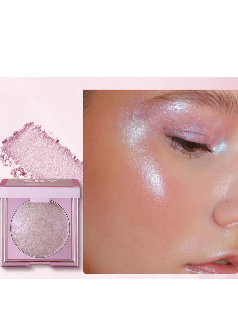 pudaier Face Highlighter Palette, 8 Colors Smooth Shimmer Highlighter Palette Longlasting, Shiny Face Illuminator Highlighter Makeup, Shimmer Radiant Glow Illuminator de Maquillaje (02 Gilt Purple) - Image 1