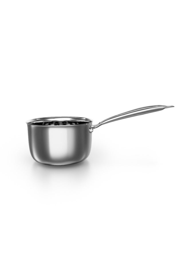 DELICI Tri-ply Stainless Steel And Aluminium Milk Pan 1.70 Ltr Capacity, Healthy Non-Stick Interior, Oven Safe, Dishwasher Safe, Induction Cooking Pot(DTMP16)  - Image 1