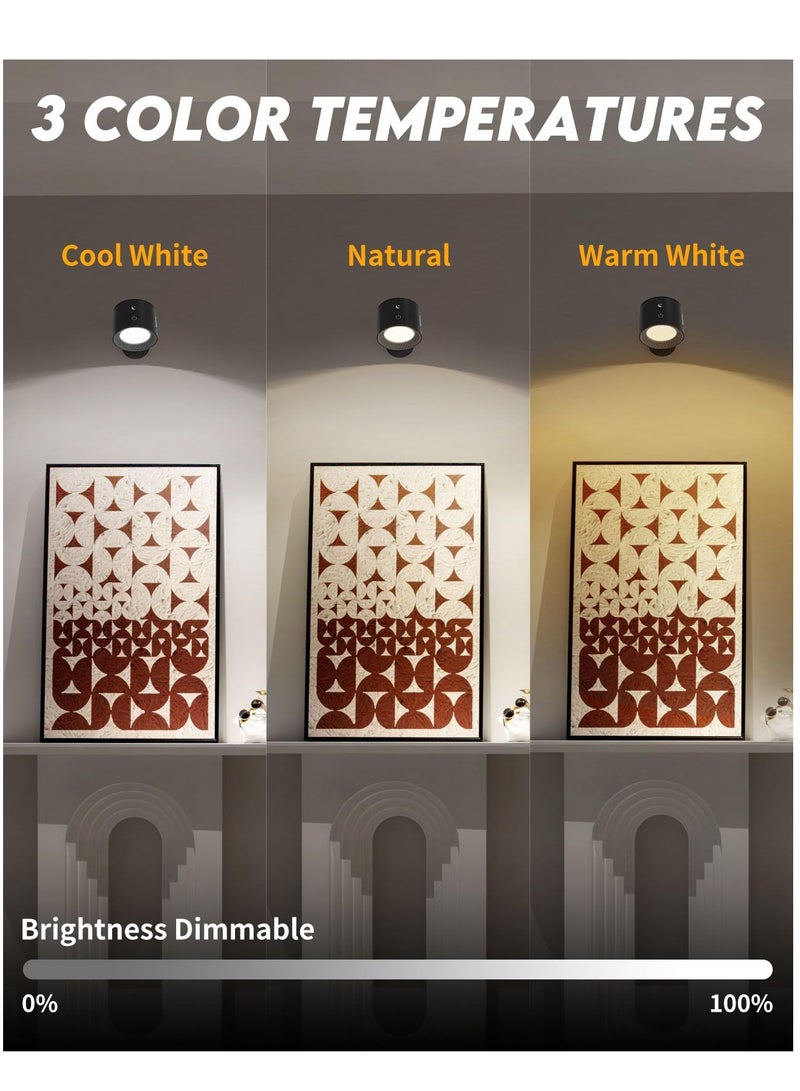 XiuWoo Set of 2 Battery Operated Wall Sconce, Wireless Magnetic Wall Lights with Remote, 9 Colors RGB Rechargeable Ambient Sconce, 3 Color Temp, Dimming & Removable, Wall Mounted Lamp for Bedroom - Image 4