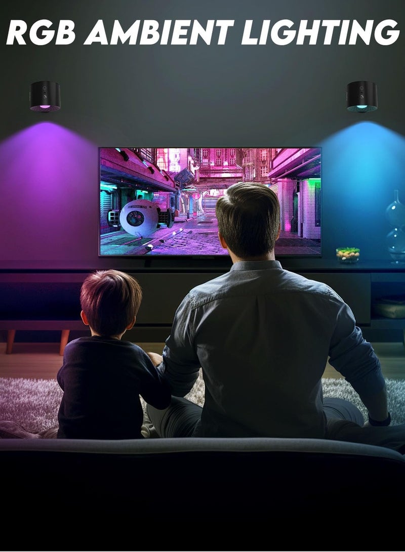 XiuWoo Set of 2 Battery Operated Wall Sconce, Wireless Magnetic Wall Lights with Remote, 9 Colors RGB Rechargeable Ambient Sconce, 3 Color Temp, Dimming & Removable, Wall Mounted Lamp for Bedroom - Image 5