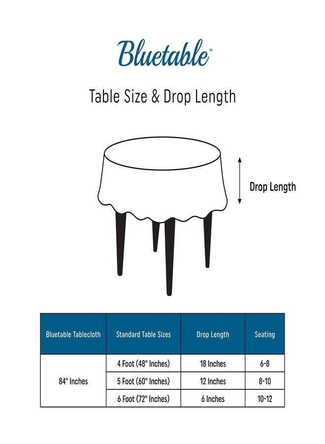 Bluetable Navy Blue Plastic Tablecloth Round Disposable (12 Pack) Bulk - Ultra Heavy Duty Table Cloth (84” Inches) 4, 5, or 6 Foot Round Tables (Manteles para Fiestas) Blue Party Tablecloths [12 Pack] - Image 4