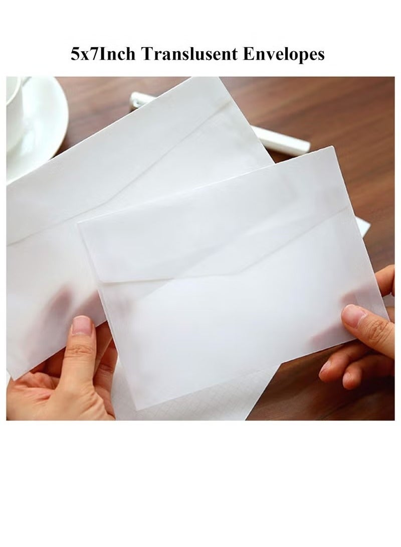 Generic Invitation Envelopes, 50 Pack of 4.9x6.89 Inch White Translucent Paper for Weddings, Invitations, Greetings, and Birthdays.  - Image 4