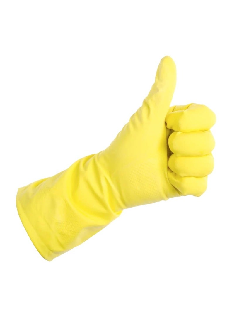 KNP KNP Yellow Rubber Glove (Small) is designed to offer effective hand protection for individuals requiring a smaller size.  - Image 1