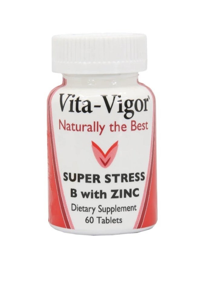 Vita-Vigor Vita- Vigor Super Stress B With ZINC Dietary Supplements, 60 Tablets  - Image 1
