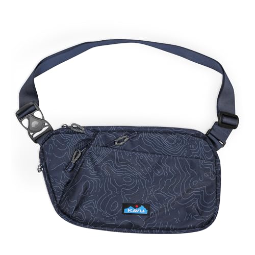 KAVU Roam Sling Bag, Crossbody Bag for Women & Men | Lightweight Travel & Everyday Carry | Padded Design & Water Resistant, Navy Topo - Image 5