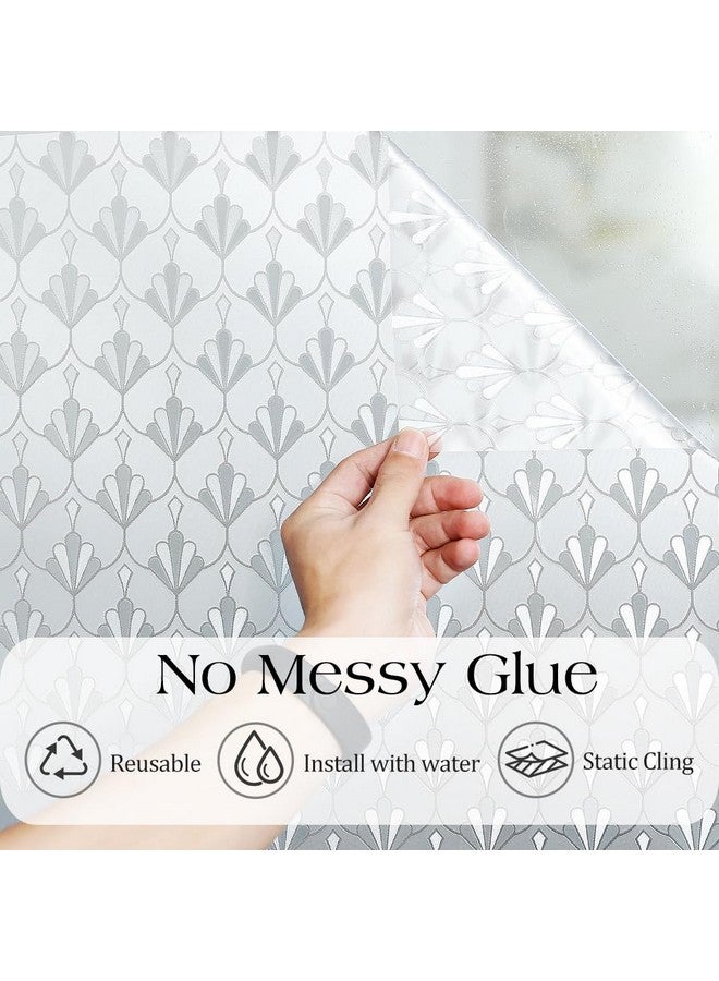 rabbitgoo Privacy Window Film Non Adhesive Frosted Glass Sun Blocking Self Static Cling Decorative for Home Kitchen Living Room, Removable and Reusable, 17.5 x 78.7 inches - Image 5