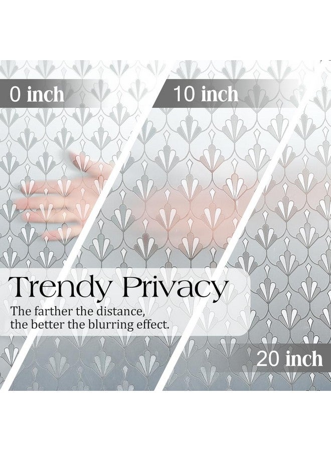 rabbitgoo Privacy Window Film Non Adhesive Frosted Glass Sun Blocking Self Static Cling Decorative for Home Kitchen Living Room, Removable and Reusable, 17.5 x 78.7 inches - Image 2