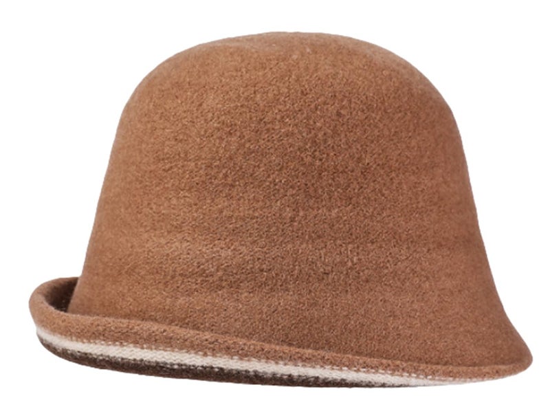 Pocadri Women Warm Vintage Bucket Hats Fashion Fedora Cloche Cap Classic Felt Bowler Hat Outdoor Fall Winter Camel - Image 1